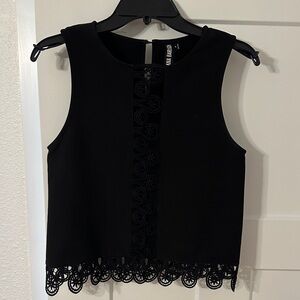 Elegant Black Sleeveless Top by Yoana Baraschi